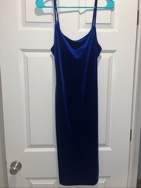 SHEIN Blue Velvet Dress